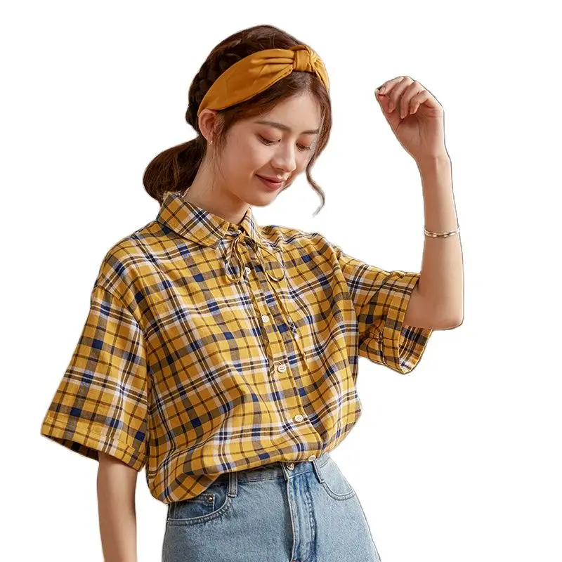 Весна лето 2021 рубашка с коротким рукавом сенсорный Топ в Корейском стиле для