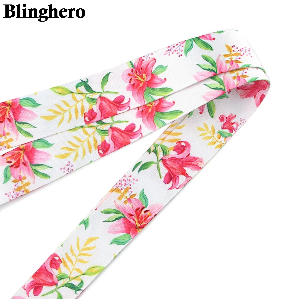 

CA1549 Wholesale 20pcs/lot Plant and Flower Neck Strap Lanyard keychain Phone Strap ID Badge Holder Rope Key Chain Accessory