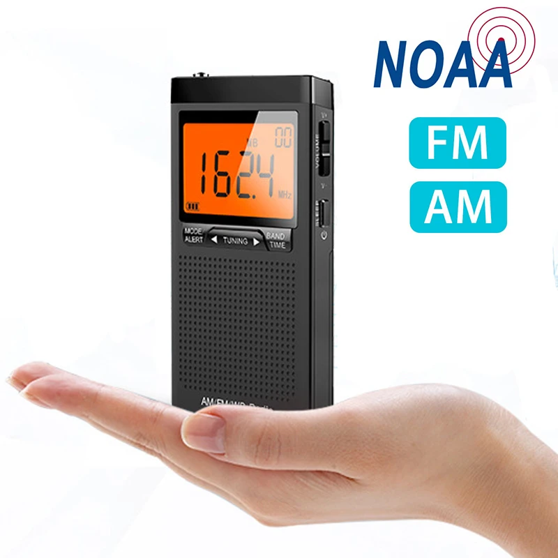 

Mini Am Fm Pocket Radio Portable Speaker Weather Radio Auto-Search Antenna Receiver With Headphone Jack Outdoor Emergency Radio