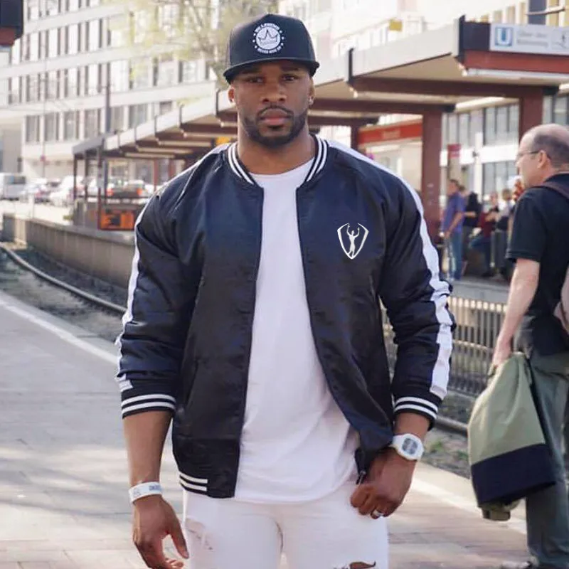 Осень 2019 полосатая спортивная куртка для спортзала мужская уличная одежда