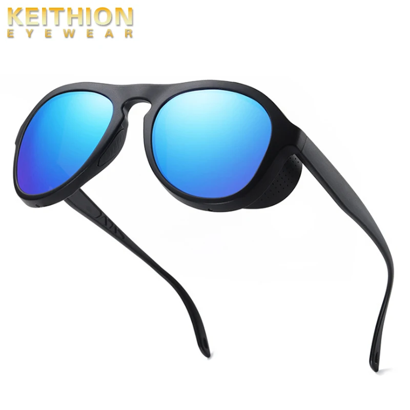 

KEITHION 2019 New Fashion Gothic Steampunk Sun Glasses Brand Designer Vintage Round Men Steam Punk Sunglasses Oculos