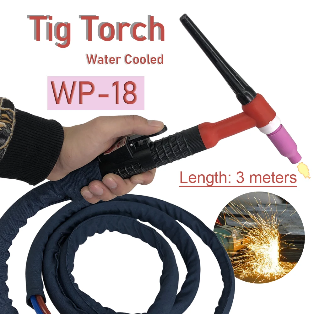 WP18 с водяным охлаждением TIG сварочный фонарь 350A аппарат аргоновой Вольфрам