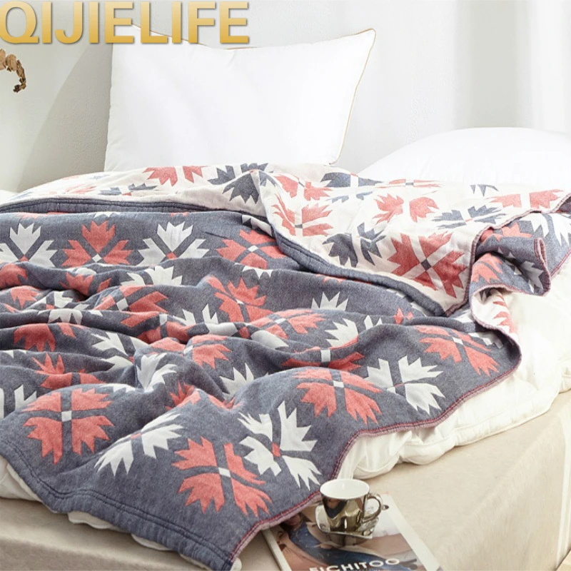 Мягкий легкий 3 слоев хлопка муслин Одеяло Стёганое одеяло для взрослых