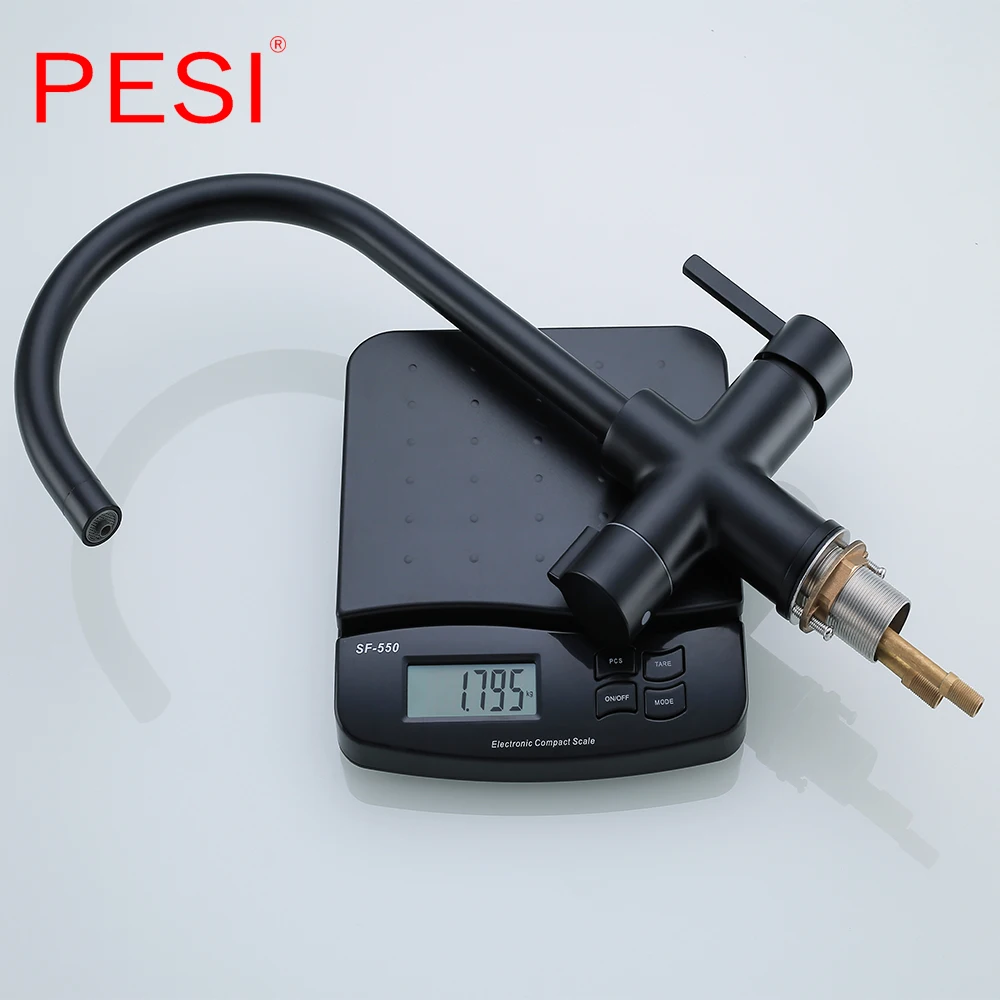 Смеситель для питьевой воды черный изгиб смеситель кухонной раковины вращение