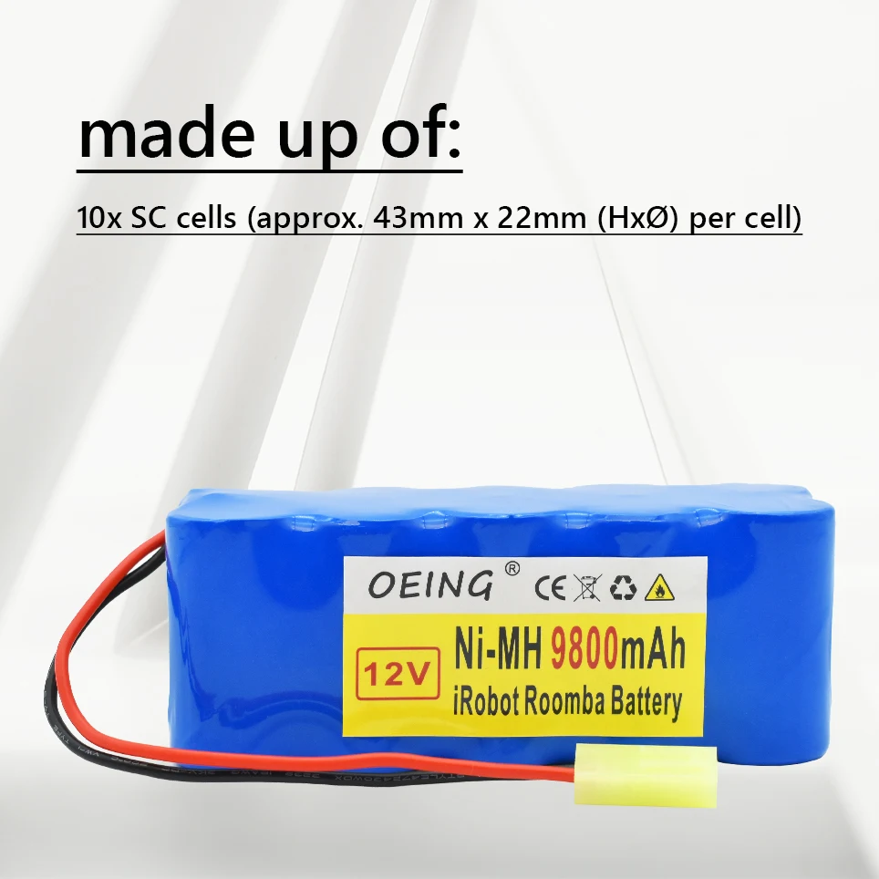 

2021 SC 9800mAh for Rowenta 12V battery pack RH5488 RH846301 RH846901 RS-Rh5205 vacuum cleaner Sweeper Robotics