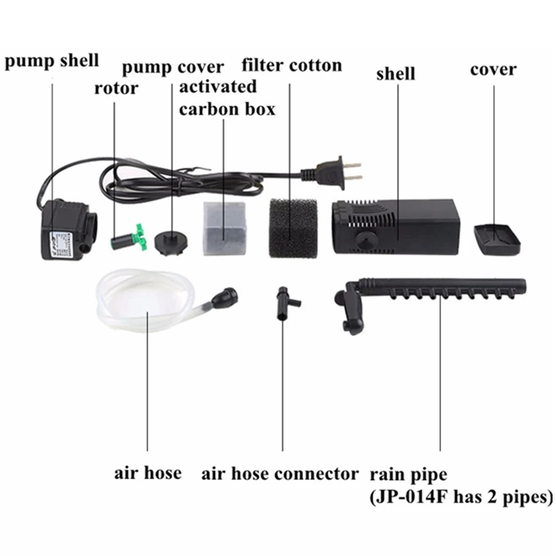 Бесшумный внутренний аквариумный насос 3 в 1 с распылителем дождя погружной