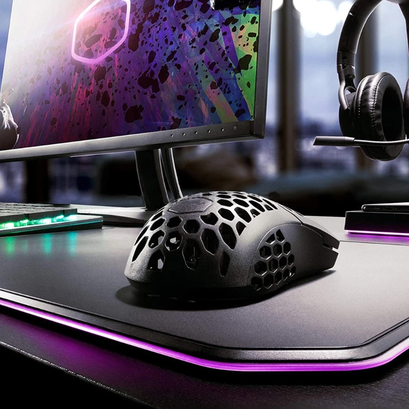 

MM710 Gaming Mouse Pixart PMW 3389 16000 DPI Optical Sensor Hollow Honeycomb Shell Wired