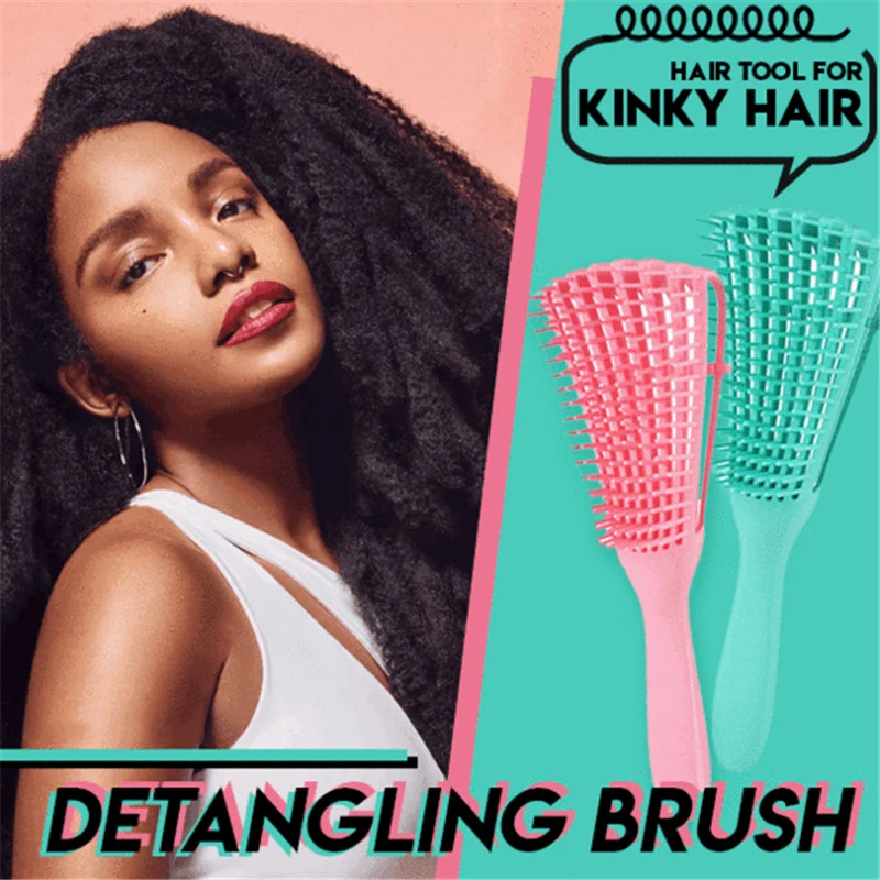 4c Hair Detangler Brush Detangling for Curly Wet Thick Kinky Adjust Scalp Massage Detangle Hairbrush | Красота и здоровье