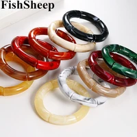 fishsheep new acrylic beads charm braceles bangles wristband elastic beaded link chain cuff bracelet for women fashion jewelry