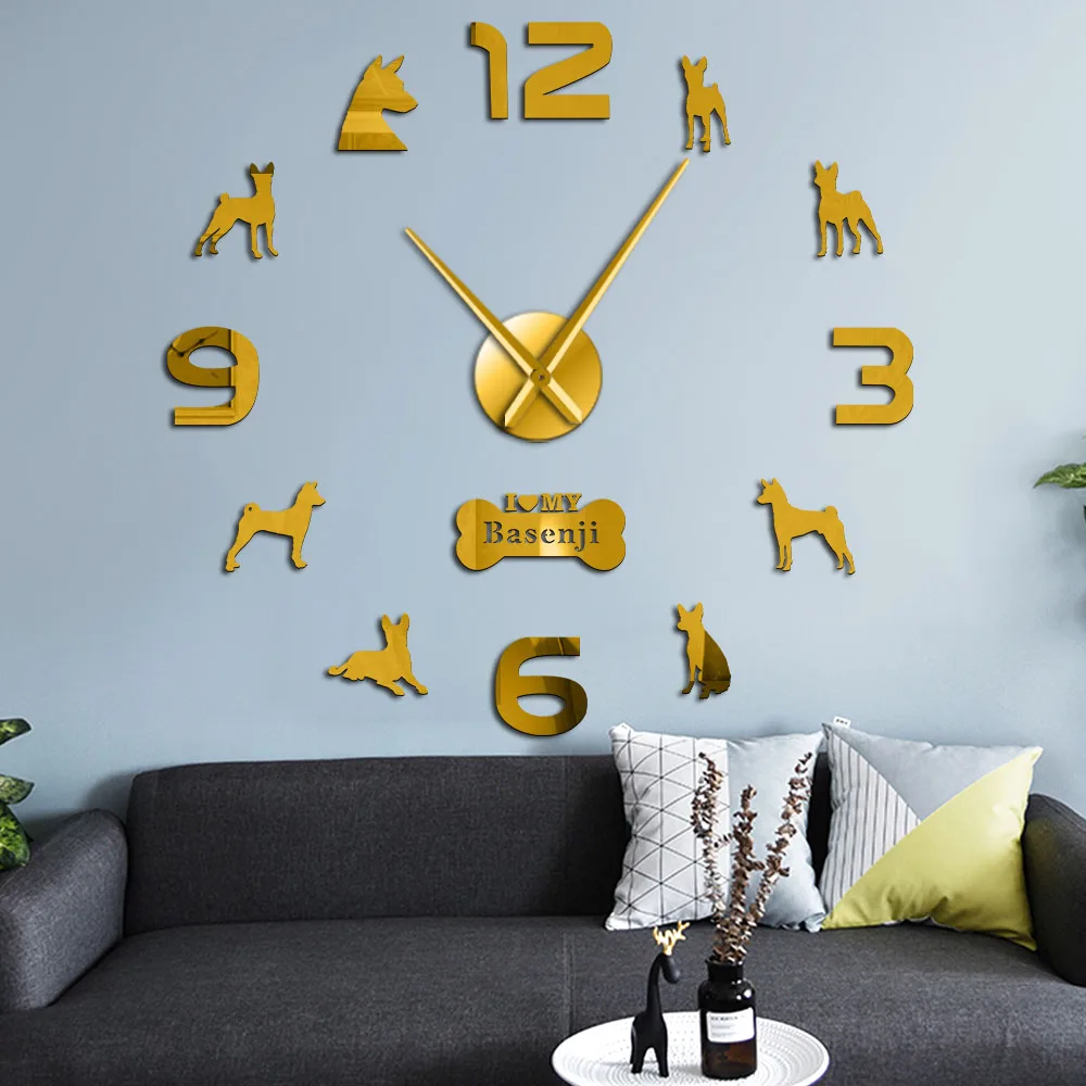 Большие настенные часы Love My Basenji в Африканском терьере большие наклейки DIY для