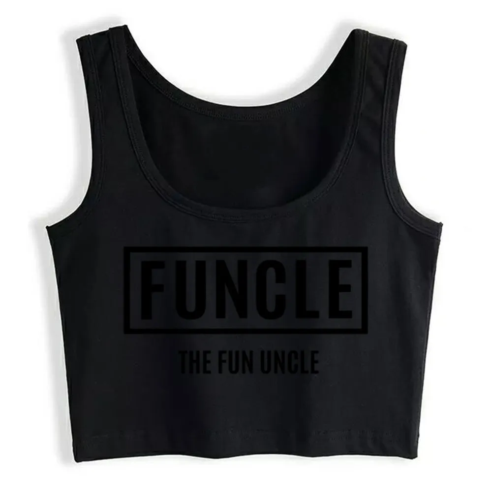 

Crop Top Female funcle Comic White Sleeveless Tank Top Women