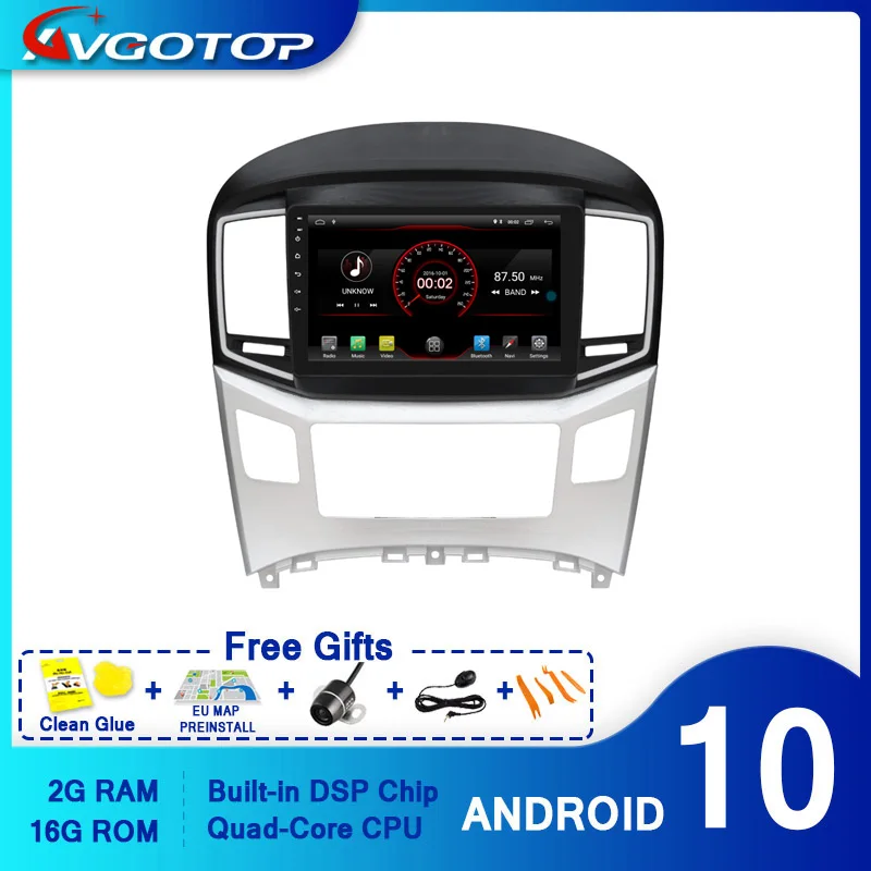 AVGOTOP Android 10 Bluetooth GPS автомобильное радио DVD плеер для HYUNDAI H1 2016|Автомагнитолы| |