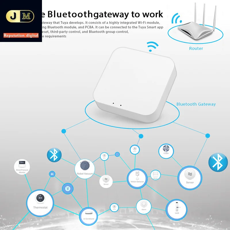 

Zigbee Gateway 3.0 Bluetooth BLE MESH Multi Mode HUB Wireless Smart Home Bridge Homekit Tuya APP Remote Control For Alexa Google