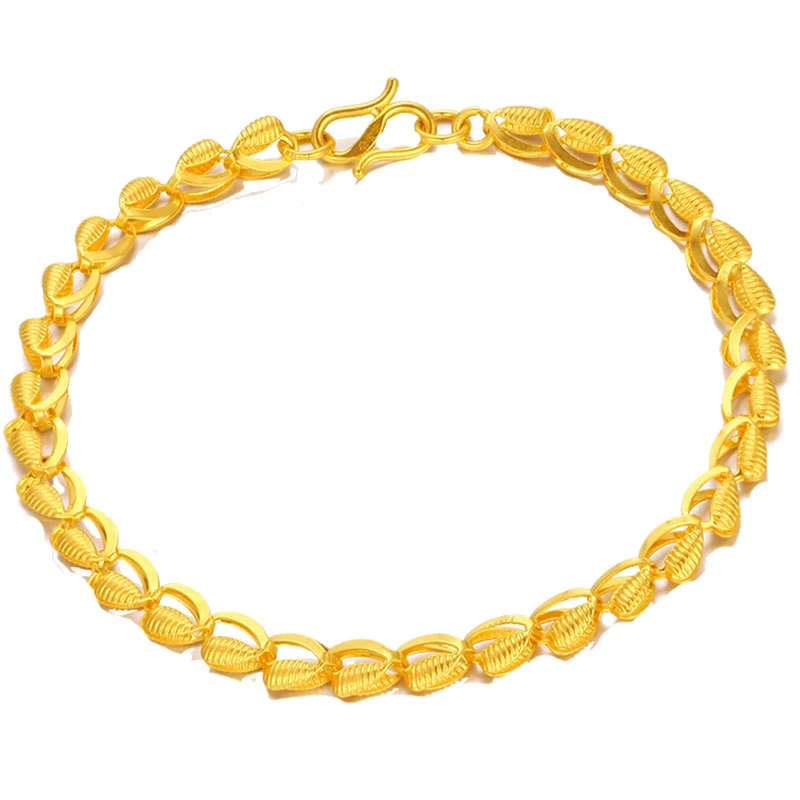 

SOLID 24K YELLOW GOLD BRACELET LADY'S 999 GOLD ELEGANT PHOENIX LINK CHAIN BRACELET