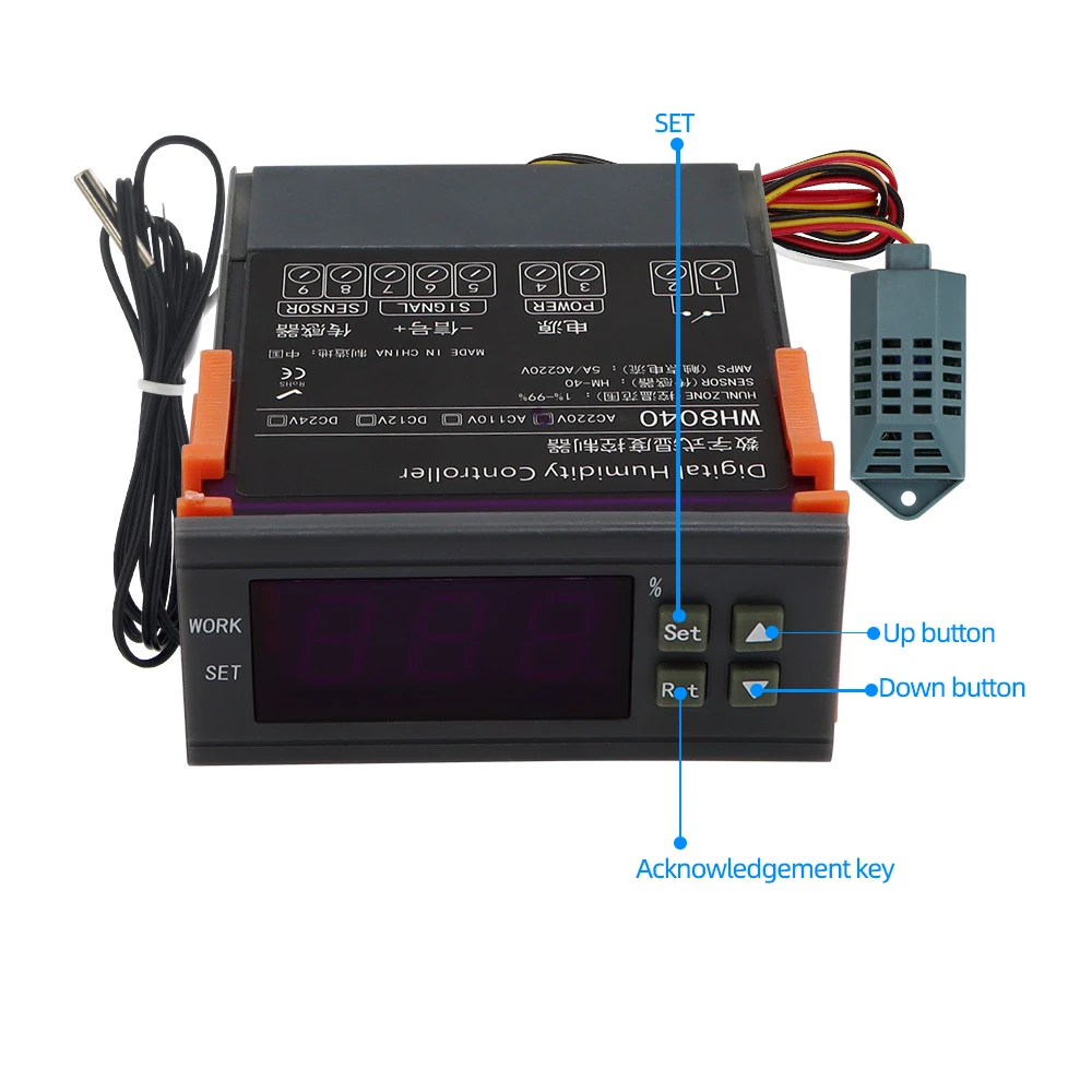 wh8040 digital humidity controller electronic humidity control instrument regulator switch sensor hygrometer 1 99 12v 24v 220v free global shipping