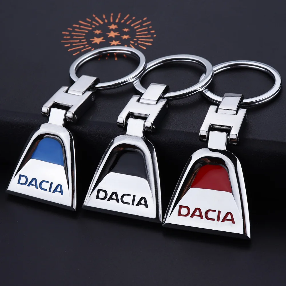 

1Pcs 3D Metal Car Keychain key ring Auto Emblem Keychain Logo For Dacia Duster Logan Sandero Lodgy MCV Stepway Car Accessories