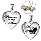 Ожерелье с кулоном Forever In My Heart из нержавеющей стали для женщин и девушек, Любовный сердечный медальон, с изображением фото