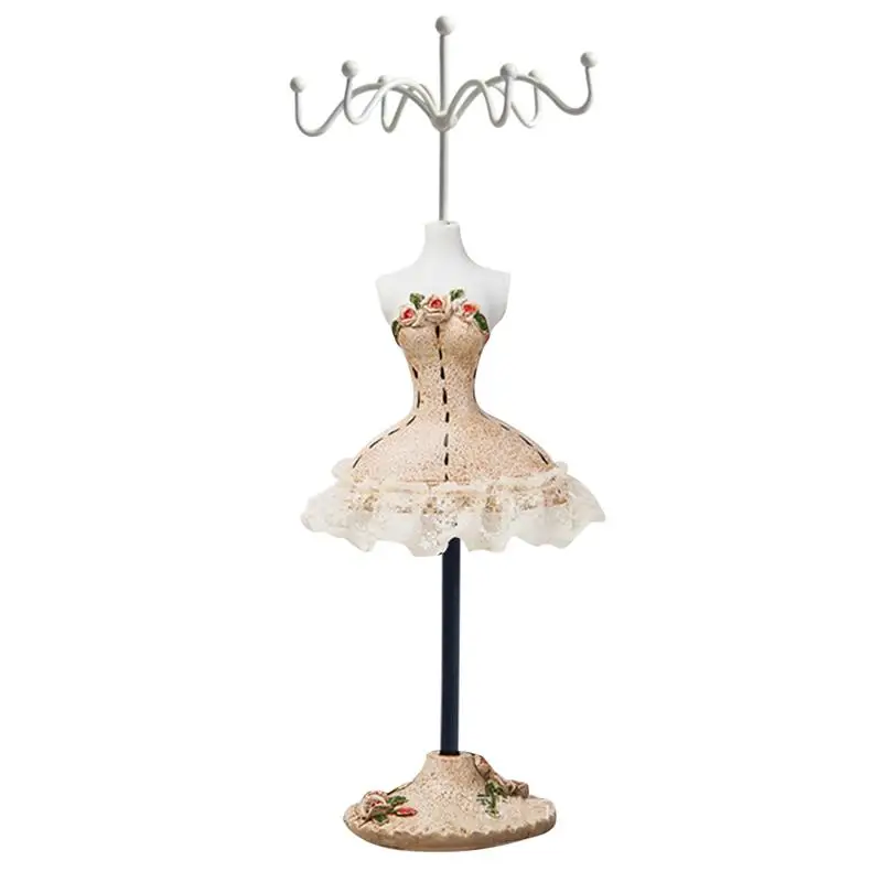 Fashion Jewelry Display Rack Rotatable Elegant Jewelry Stand Mannequin Jewelry Holder Necklace Bracelet Anklet Display Storage