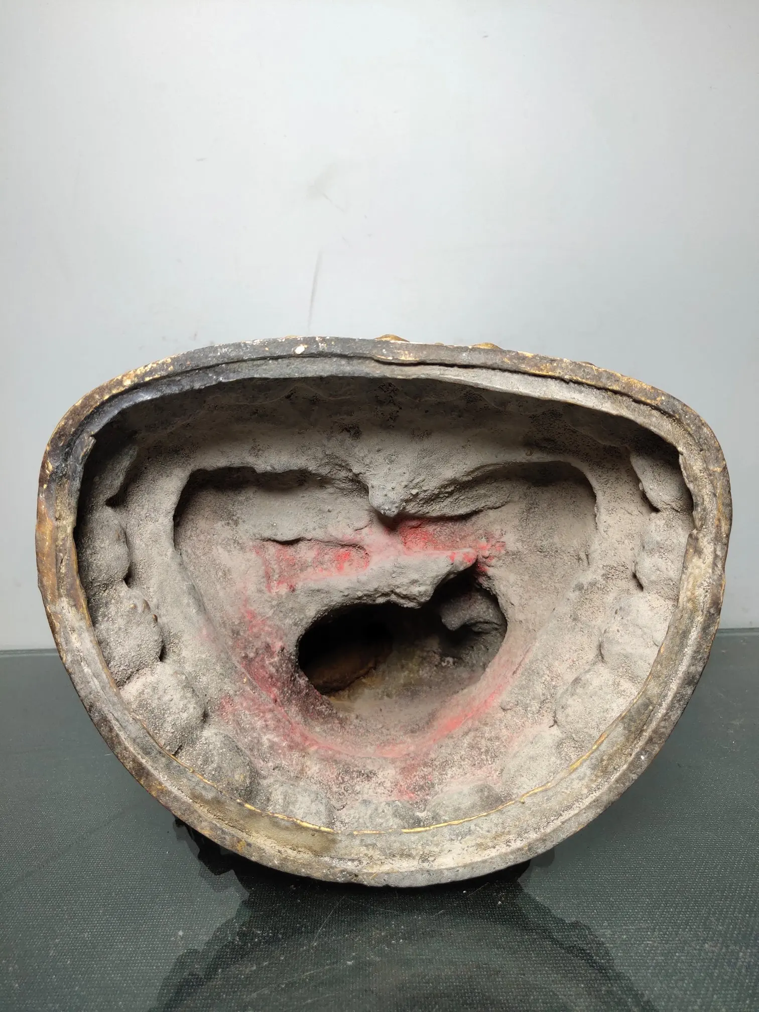 

12"Chinese temple collection Old Bronze mosaic gem Cinnabar Tantra Tsongkhapa Tibetan Buddha Sitting Buddha Enshrine the Buddha