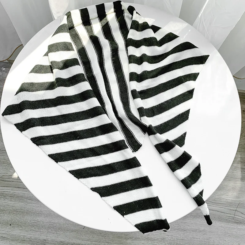 

Linbaiway Female Striped Shoulder Shawl Fake Collars for Women Knitted False Collar Scarf Ladies Half Shirt Detachable Collars