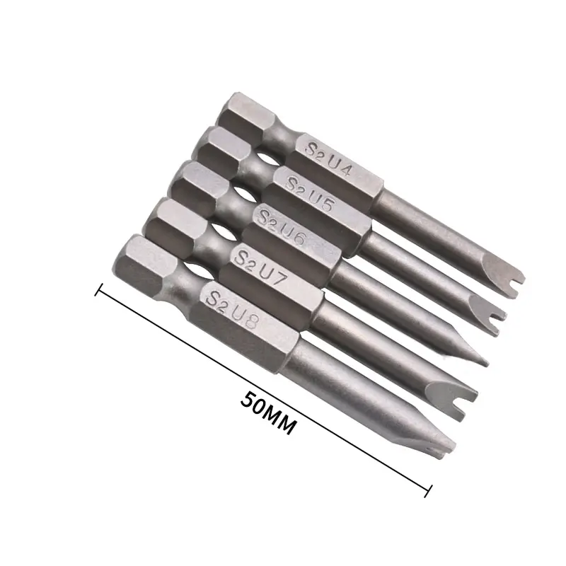 

5Pcs/Set U Shaped Screwdriver Security Bit Set Tamper Proof Drill Bit Screw Driver Bits Hex Shank Magnetic 50mm Driver Bits Hand