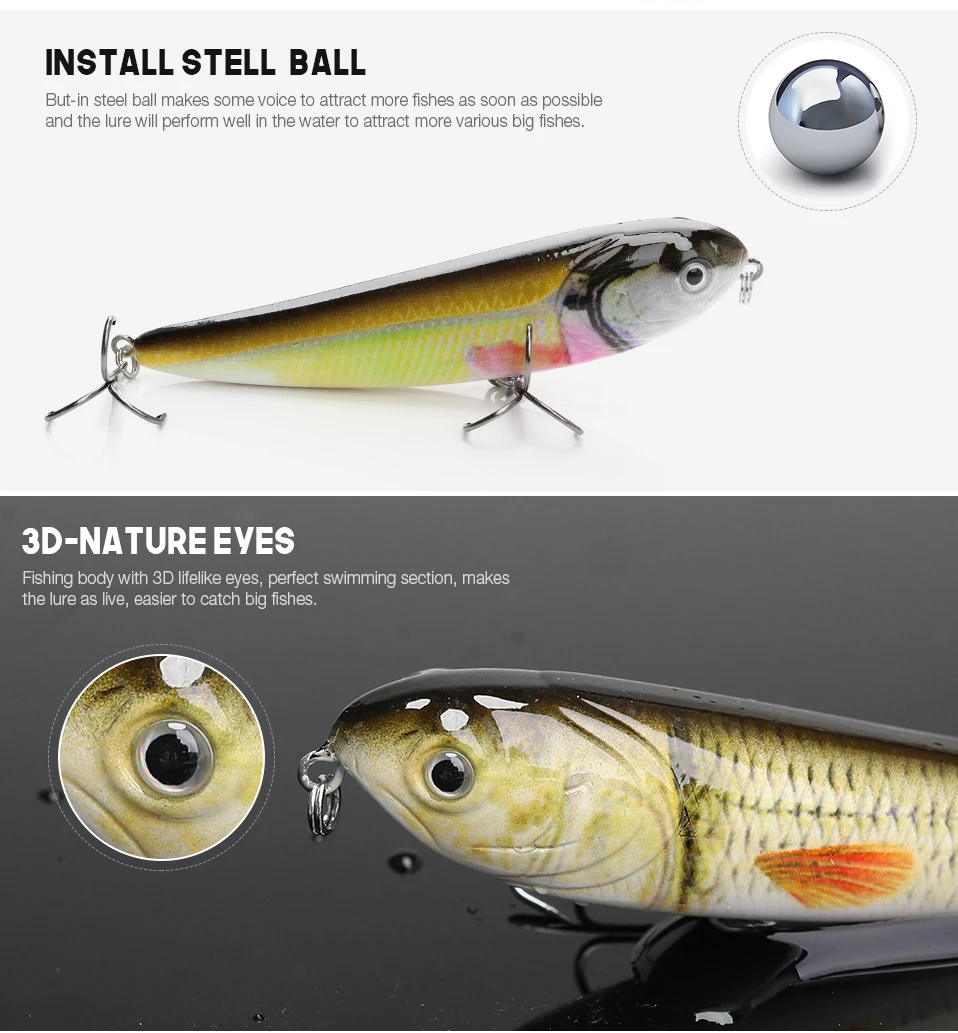 VTAVTA 10 см 16 г Topwater карандаш приманка твердая приманка гольян рыболовные приманки-Воблеры искусственная приманка погремушка кренкбейты Рыбалка на щуку