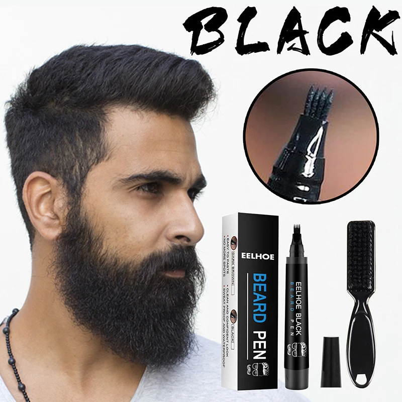 Beard Filling Pen Kit Barber Pencil With Brush Salon Male Mustache Repair Pencil