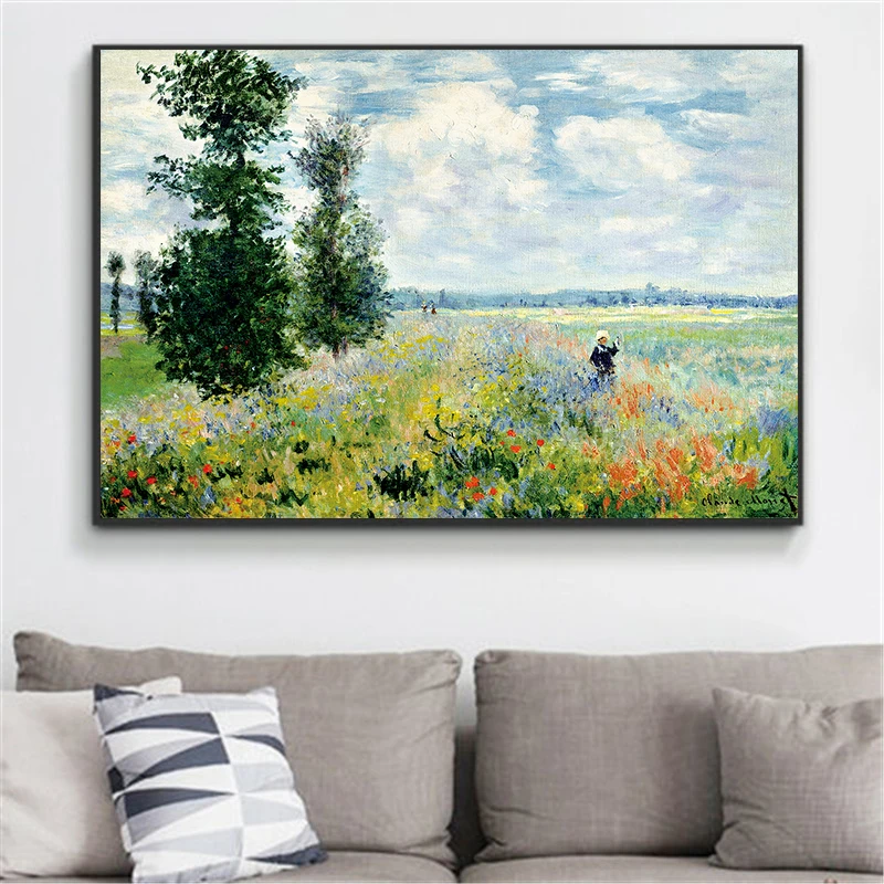 Знаменитая картина маслом импрессионистского Моне настенная Картина на холсте