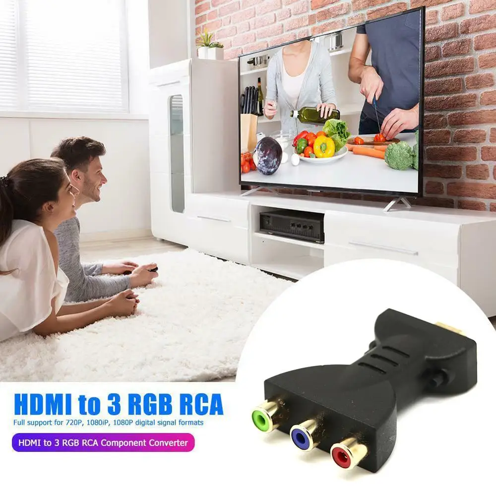 HDMI(Male) To AV Audio Video Converter RGB 3RCA HDMI Adapter 1080P For HDTV DVD Projector Home Theater In Copper+Plastic |