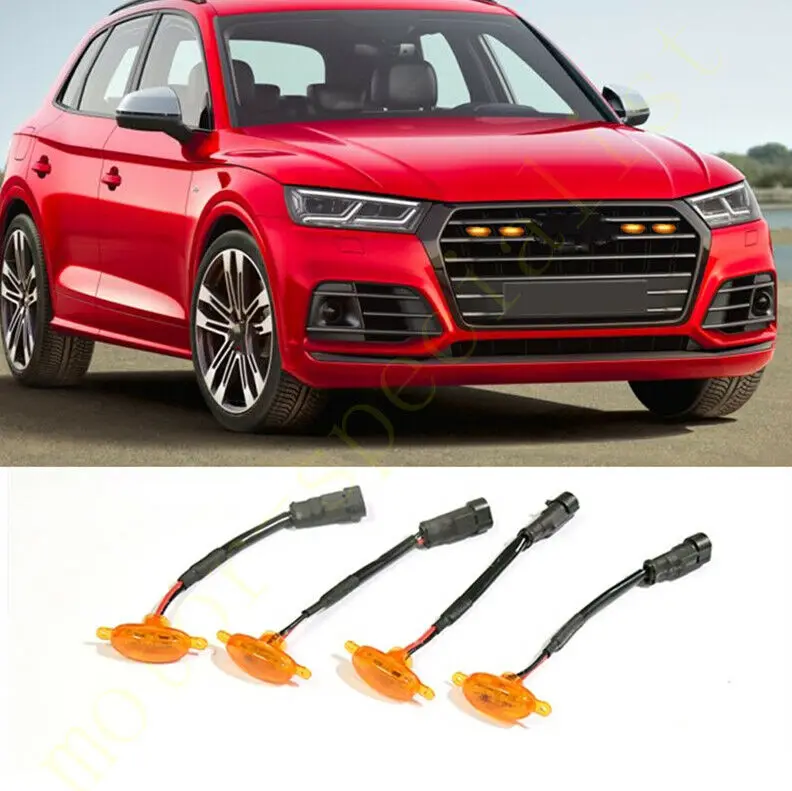 

Fit For Audi SQ5 2014-2021 LED Car Front bumper Grille LED Yellow Light Raptor Style Light Kit Decor W/ Wire Speed