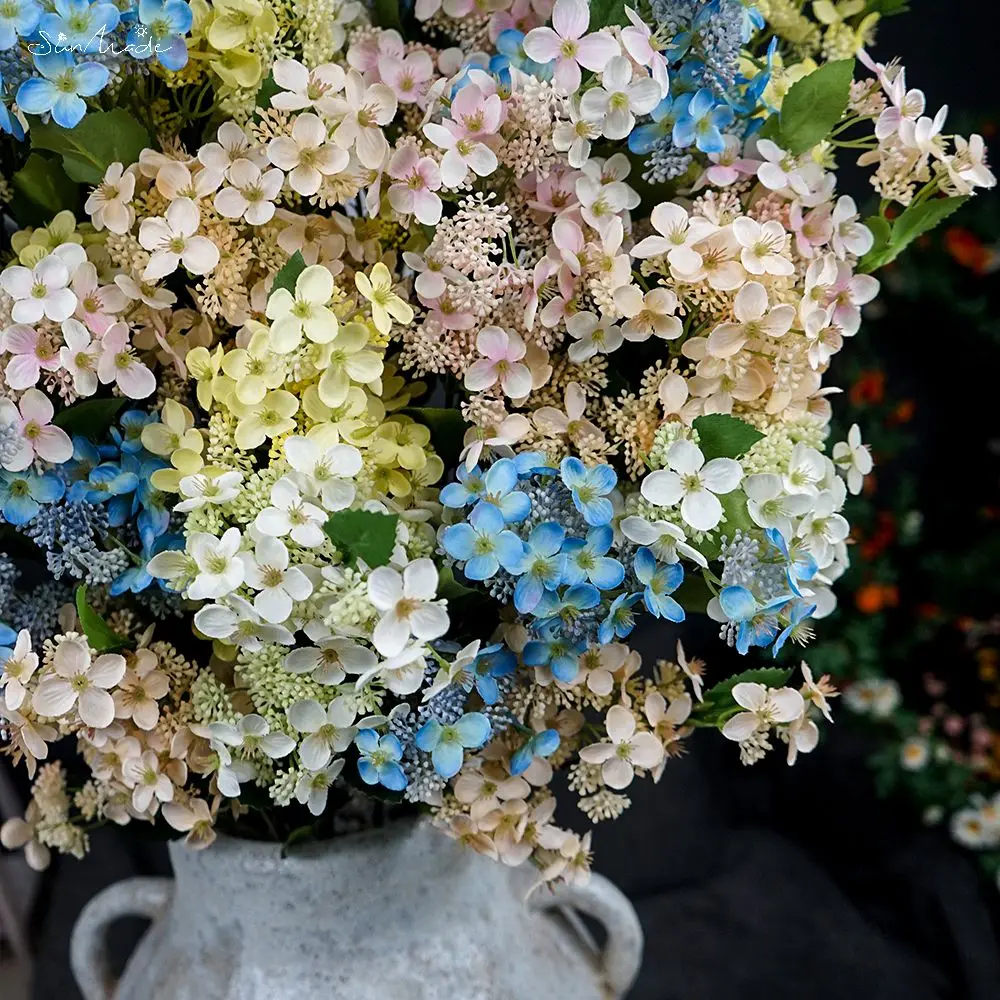 

SunMade Новинка, ветка гортензии, искусственный шелковый цветок, свадебное украшение, декоративные аксессуары, украшение сада, новогодний деко...