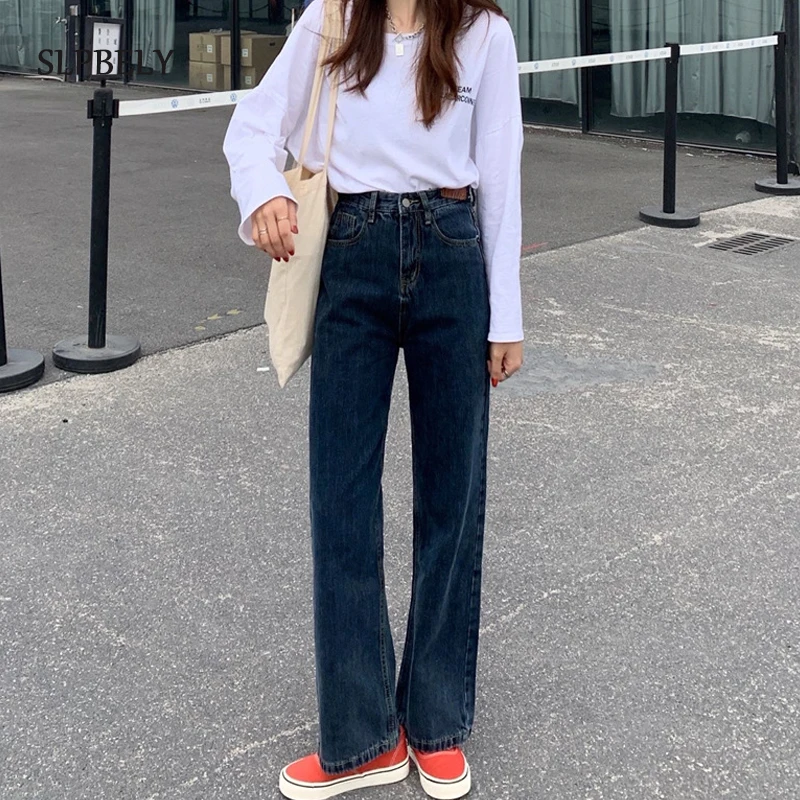 SLPBELY Vintage Straight Women Jeans Summer Hight Waist Loose Comfortable Harajuku Denim Pants Trousers Streetwear Plus Size 5XL