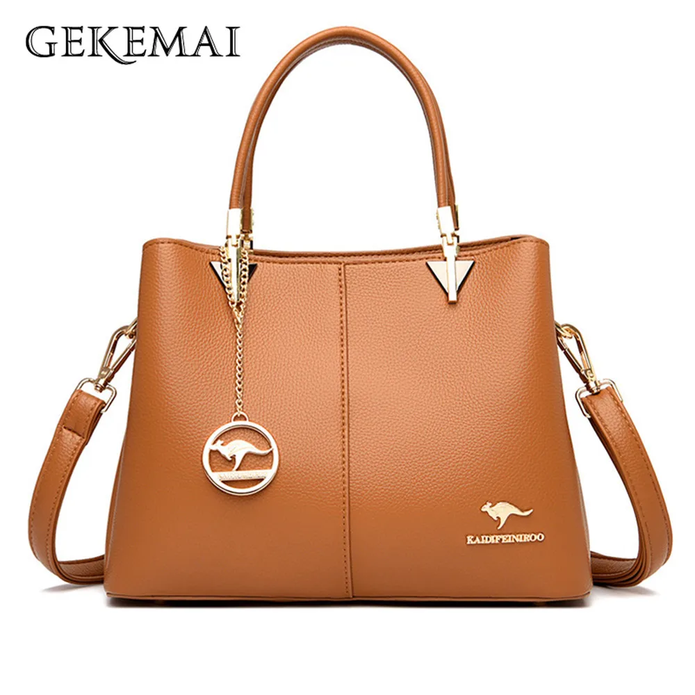 

Fashion Tassel Design Women's Handbag Quality PU Leather Ladies Shoulder Bag Solid Color Letter Designer Women Messenger Bags