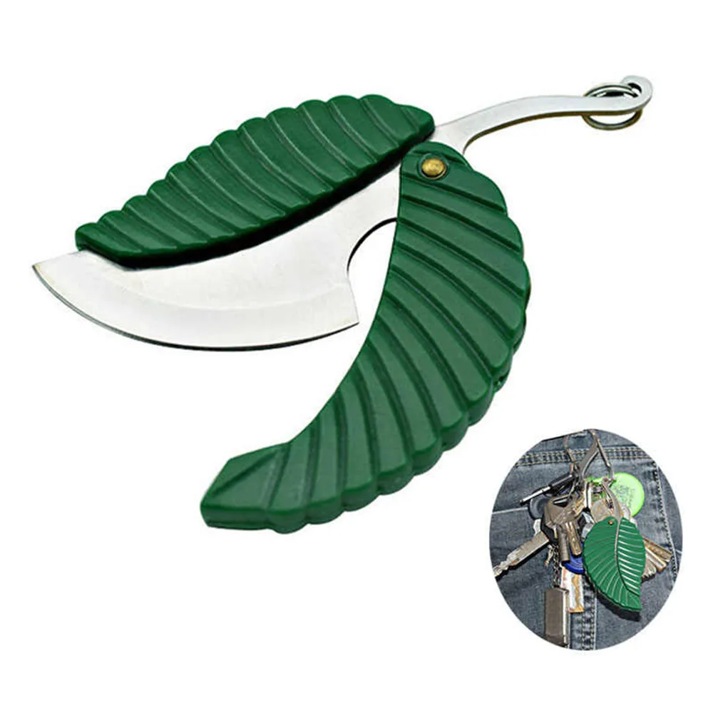 

2PCS/Lot Mini Fold Leaf Shape Pocket Knife Folding Keychain Knife Outdoor Camp Knife Camping Hiking Survival Tool Kitchen Items