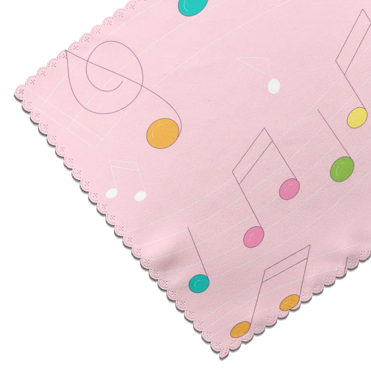 

6 PCS Placemat Table Mat Pink Pentagrams Musical Notes For Tables Heat-insulation Linen Kitchen Dining Pads