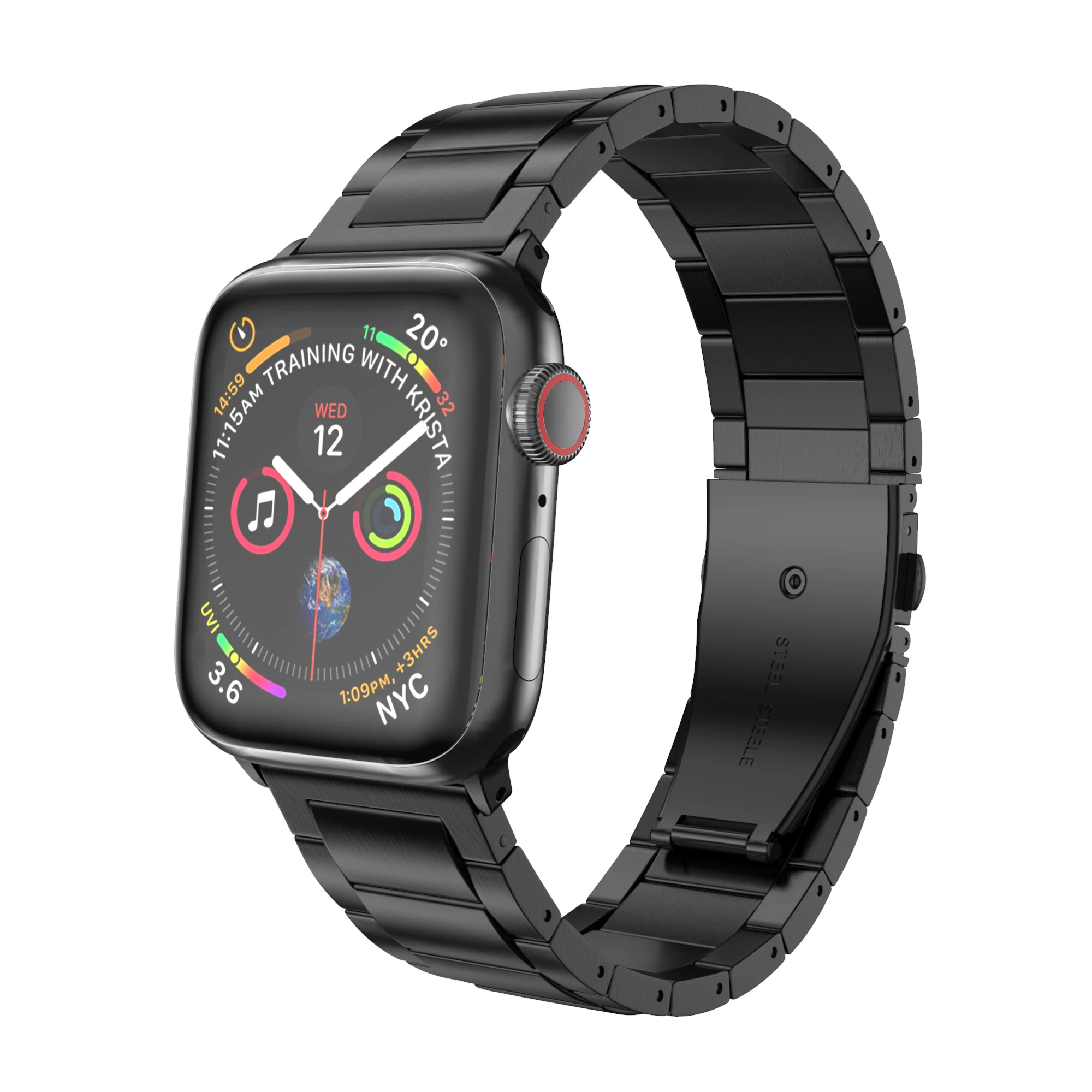 Совместимость с Apple Watch Series 4 5 6 40 мм 44 браслет из нержавеющей стали для умных часов