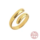 Женское кольцо с золотым покрытием Aide, кольцо из стерлингового серебра 925 пробы с изменяемым размером, модное ювелирное изделие