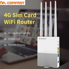 Wi-Fi роутер COMFAST E3 4G LTE 2,4 ГГц, 4 антенны, SIM-карта, WAN LAN, удлинитель беспроводной сети с покрытием, вилка США