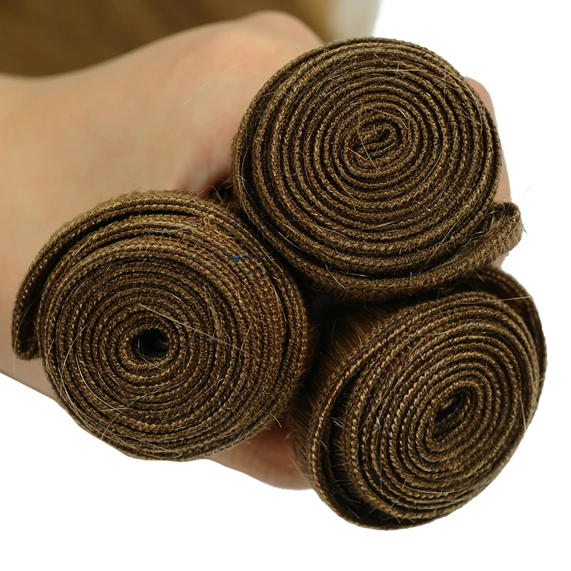 Медовый блонд цветные перуанские прямые человеческие волосы пучки с фронтальной