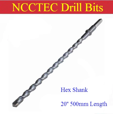 [Length 500mm 20'' ] Hex Shank Diameter 12-38mm 0.48''-1.52'' carbide core drill bits | Electric Hammer Concrete Rock hole saw