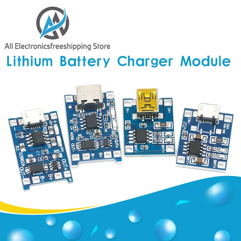10 шт. зарядная плата TP4056 с Micro USB 5 В 1A 18650|Детали инструментов| |