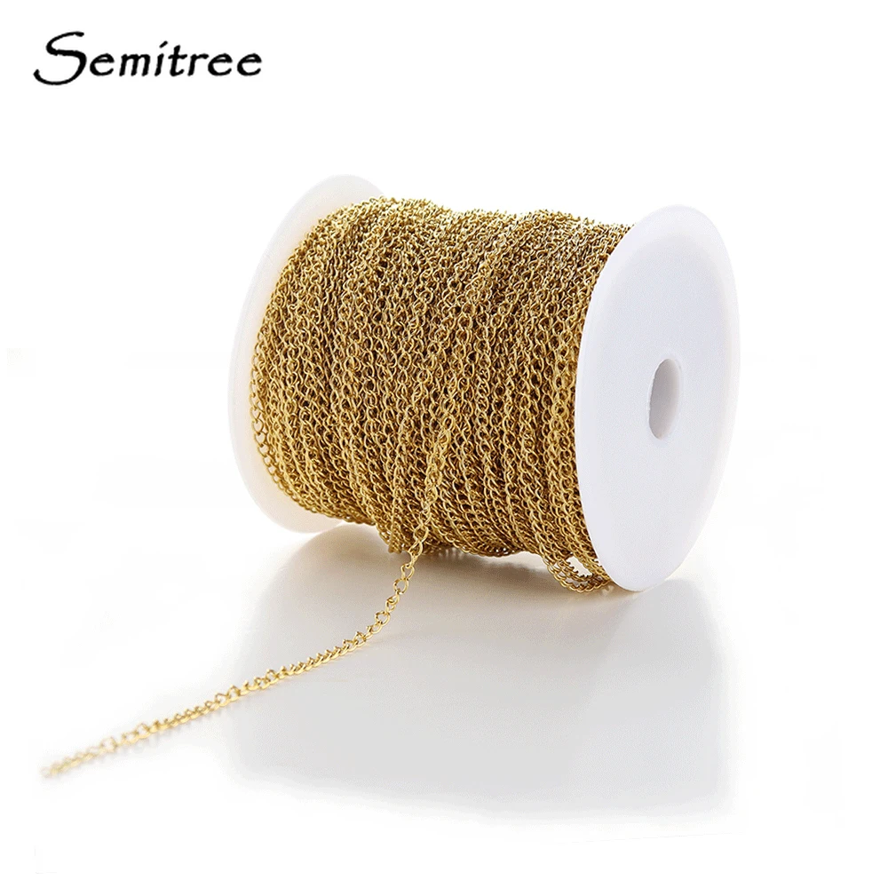 Semitree 5 м/лот 3*4 мм нержавеющая сталь Твист цепи для DIY Изготовление браслета ожерелья ювелирных изделий цепи