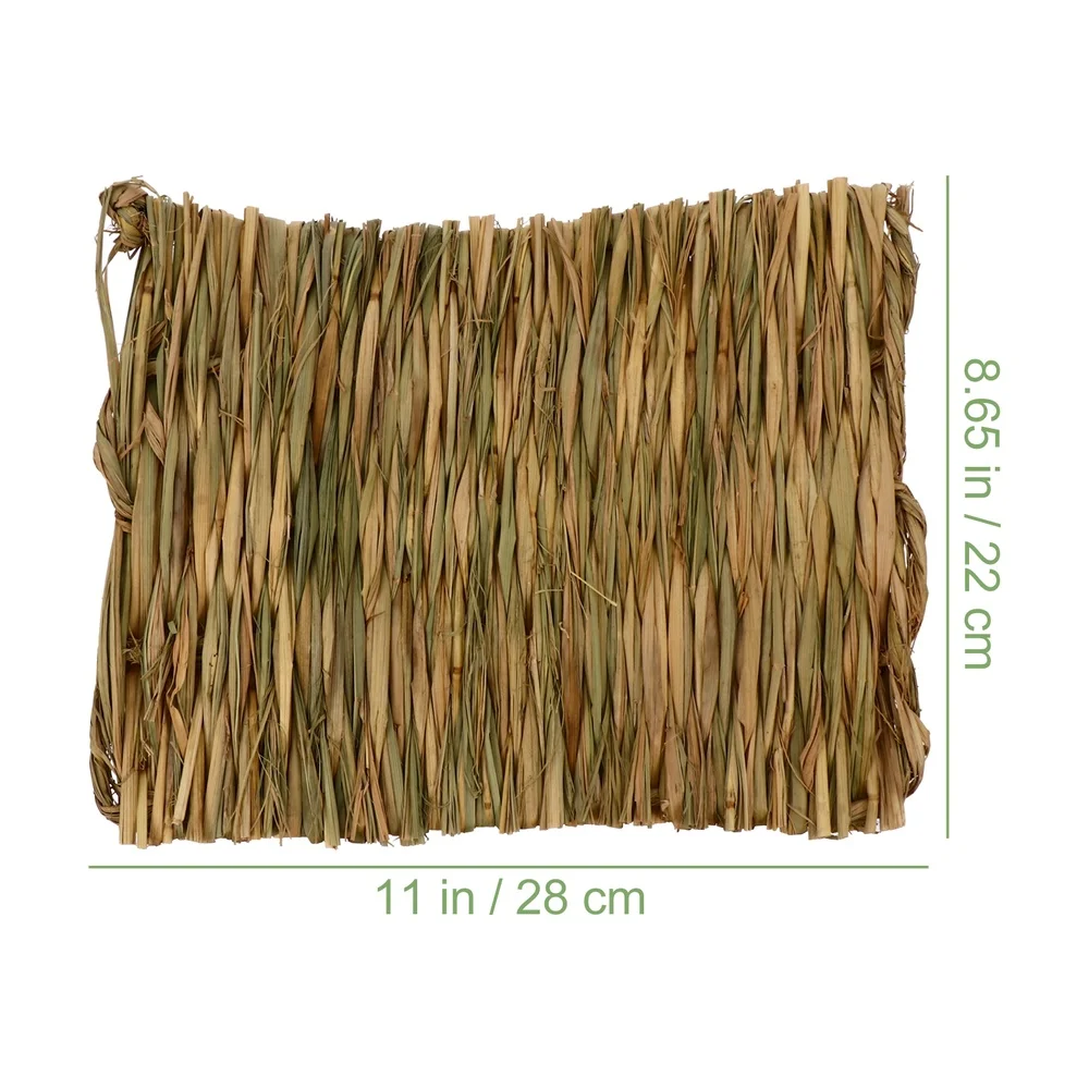 

3Pcs Rabbit Grass Mat Woven Bed Mat Cushion Bunny Bedding for Small Animals