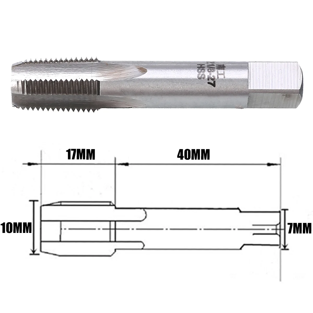 HSS NPT конусная труба 1/8 27 Высокоскоростная сталь '' Резьбовая резьба для