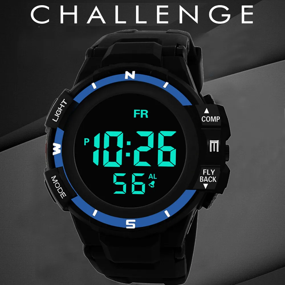Водонепроницаемый цифровые часы класса люкс Для мужчин аналоговые в стиле