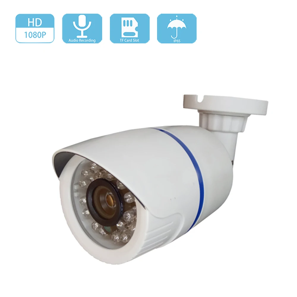 

2MP 1080P HD 48V POE Camera Audio IP Camera Micro SD Card Slot Security Surveillance IR P2P Onvif Outdoor Waterproof CCTV Camera