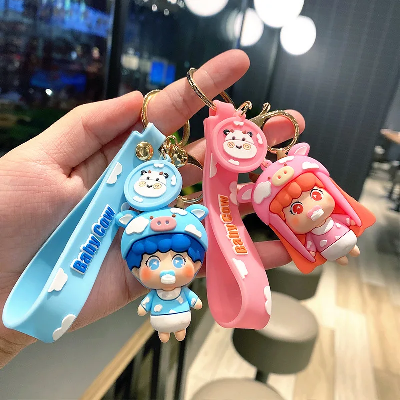 

2021 Cartoon Cute Pacifier Baby Keychain Pendant Silicone Pvc Glue Drop Accessories Car Key Chain Fashion Gift To a Friend
