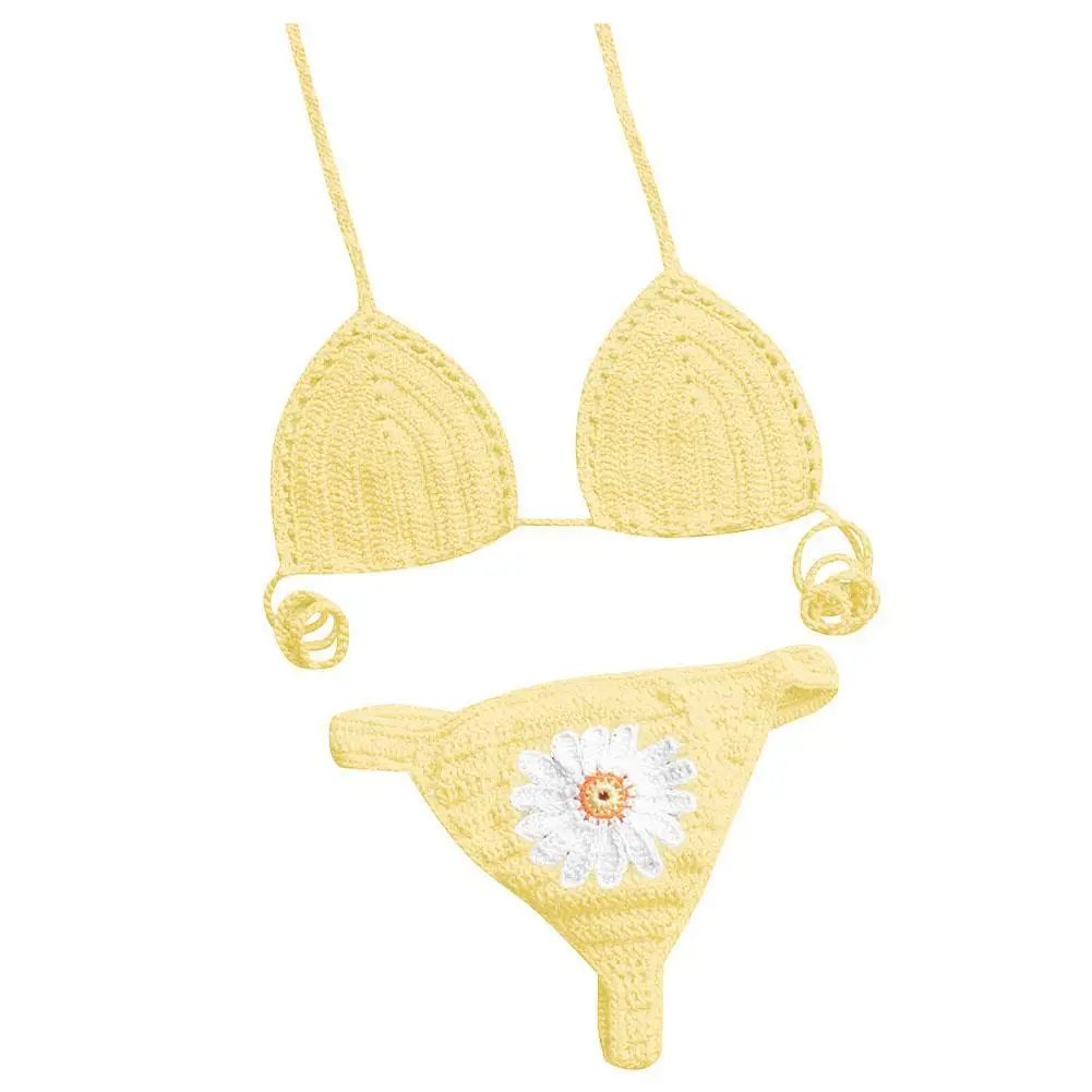 

Sunflower backless European and American triangle bikini swimsuit
