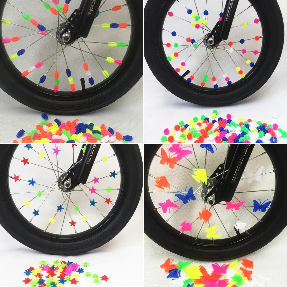 

New Arrival Bicycle Spoke Beads Bicycle Wheel Plastic Multi Colored Spoke Beads Children Kids Clip Decoration Bicycle Parts