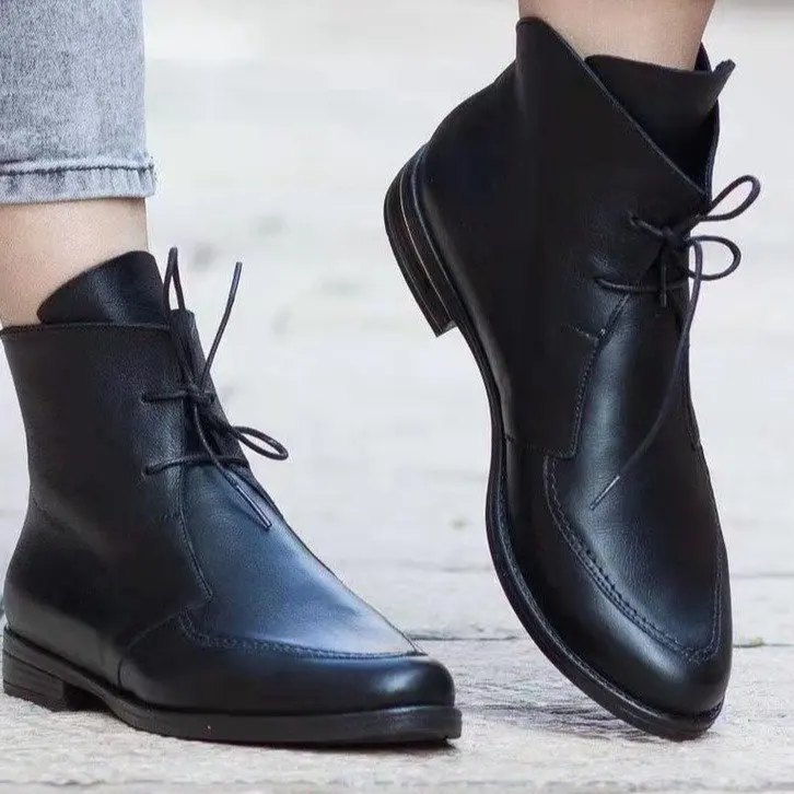 Mudibear/Обувь для женщин Сезон зима осень Ботинки Martin Однотонные Цвет ботинки на